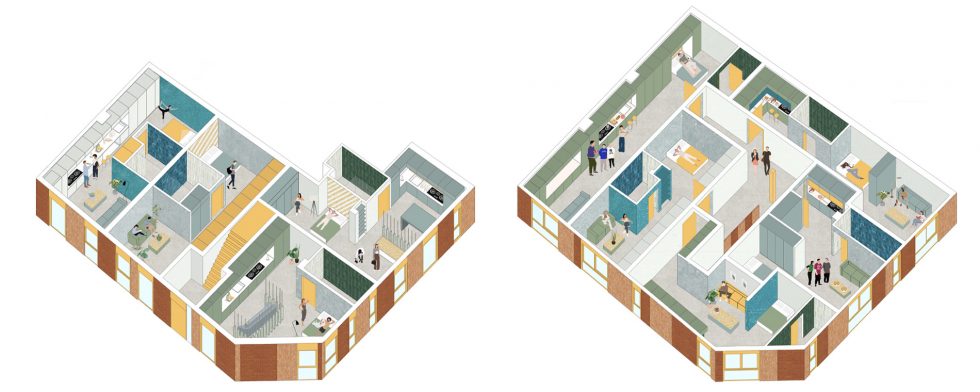 Dibujo Axonometría OOIIO Apartamentos MAN 1