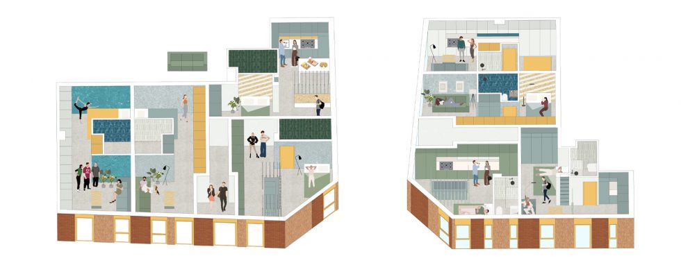 Dibujo Axonometría OOIIO Apartamentos MAN 2